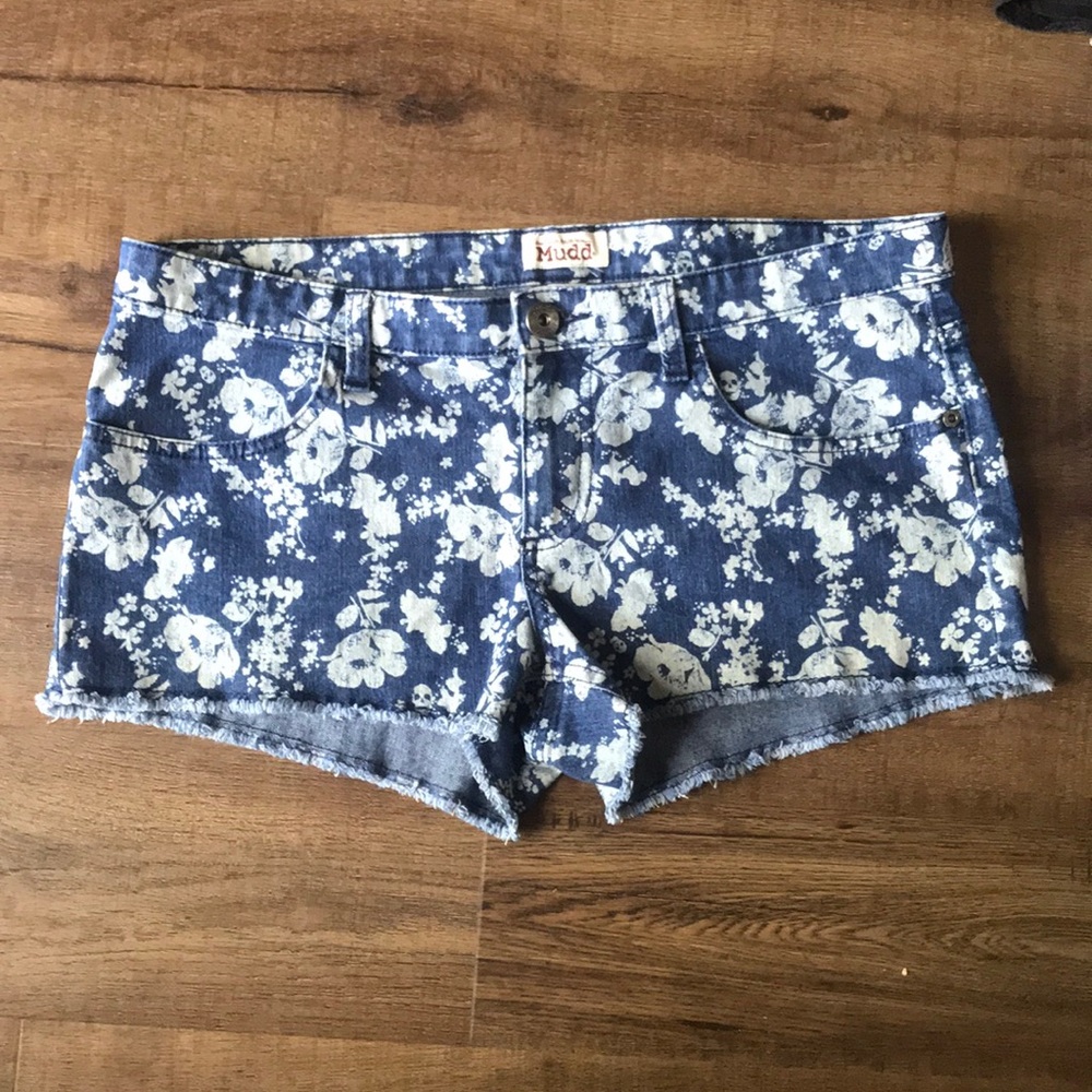 floral jean shorts
